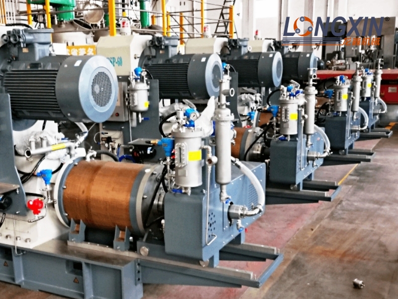 固态电池涡轮棒销双动力砂磨机